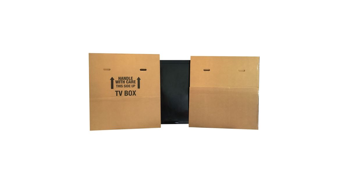 Packing TV in right sized tv moving box