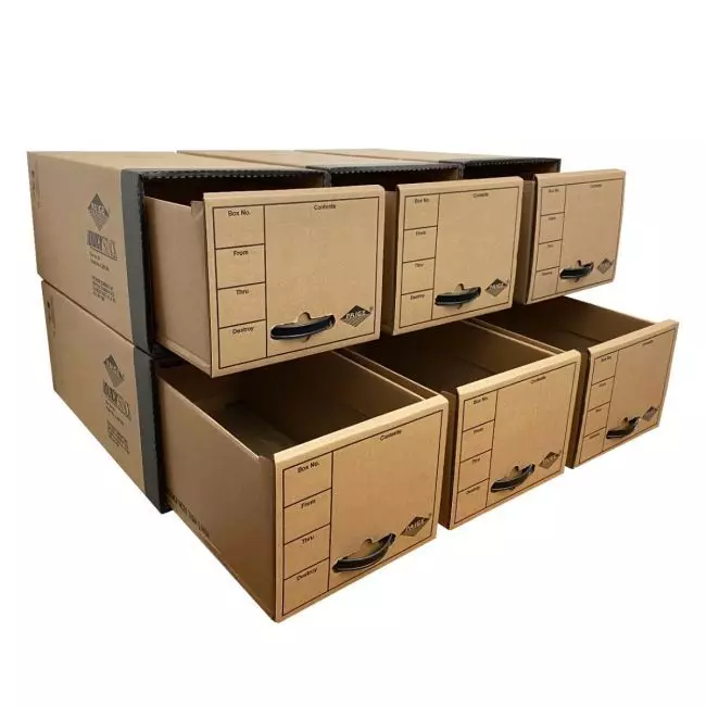Quick Stack File Boxes | Drawer Style Boxes, 24" x 12.5" x 10.5", 6 Pack