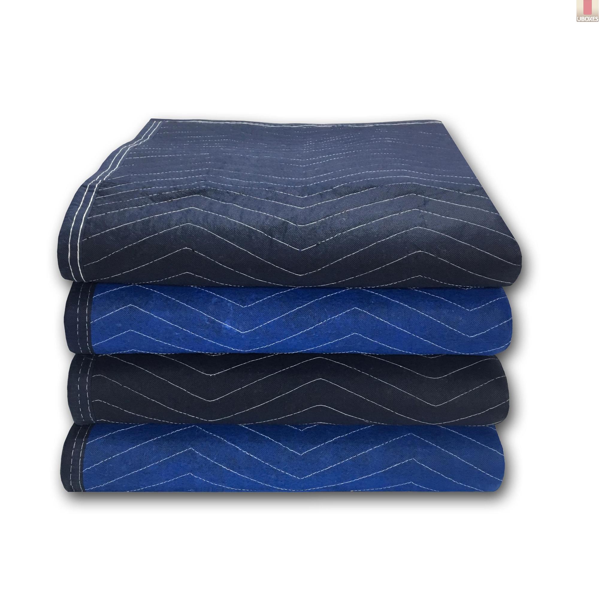 uBoxes 4 Supreme Woven Moving Blankets 72 x 80" Heavy Duty 85