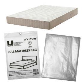 uBoxes Full Mattress Bag, 54" x 12" x 90", 1 Pack, Heavy-Grade 2 mil Polyethylene