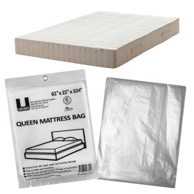 uBoxes Queen Mattress Bag, 1 Pack, 61" x 15" x 90", Heavy-Duty 2 mil polyethylene 