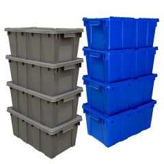 Plastic Crates with Lid for Moving and Storage 