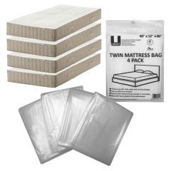 uBoxes twin mattress covers 4 pack clear