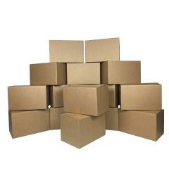 Uboxes UsedCardboardBoxes - File Moving Boxes - Pack of 6, Size: 15 - Black