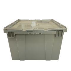 Handheld Attached Lid Container 24" x 20" x 12" Gray