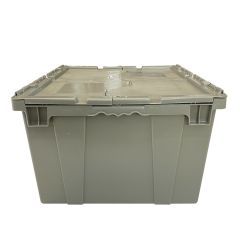 Handheld Attached Lid Container 24" x 19.5" x 12.6" Gray