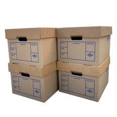Pack Of 4 Economical File Storage Boxes 15 X 12 X 10