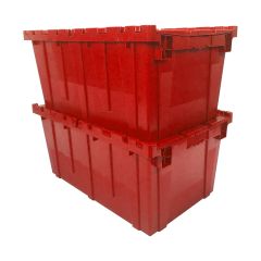 Plastic Storage container with attached lid perfect for storing holiday decorations 