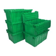 Sturdy plastic totes that stack up for easy storing