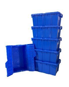 Plastic Storage Crates with Lid, Small 19x11.75x8.5"