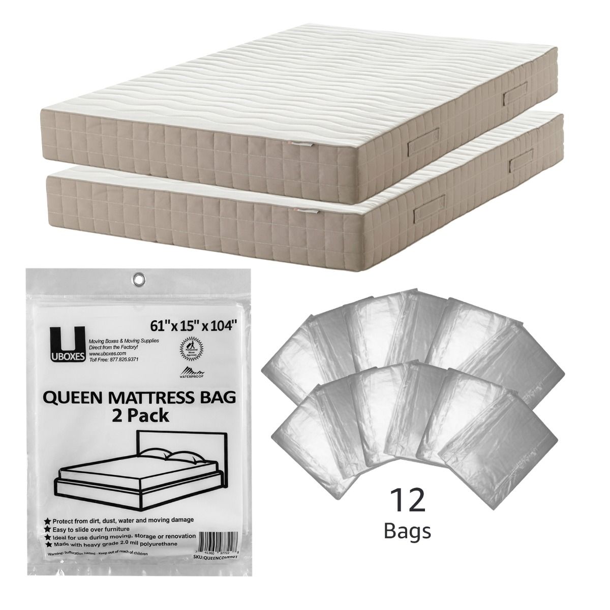 Queen Mattress Bags Pack of 12 Must have Moving Supplies