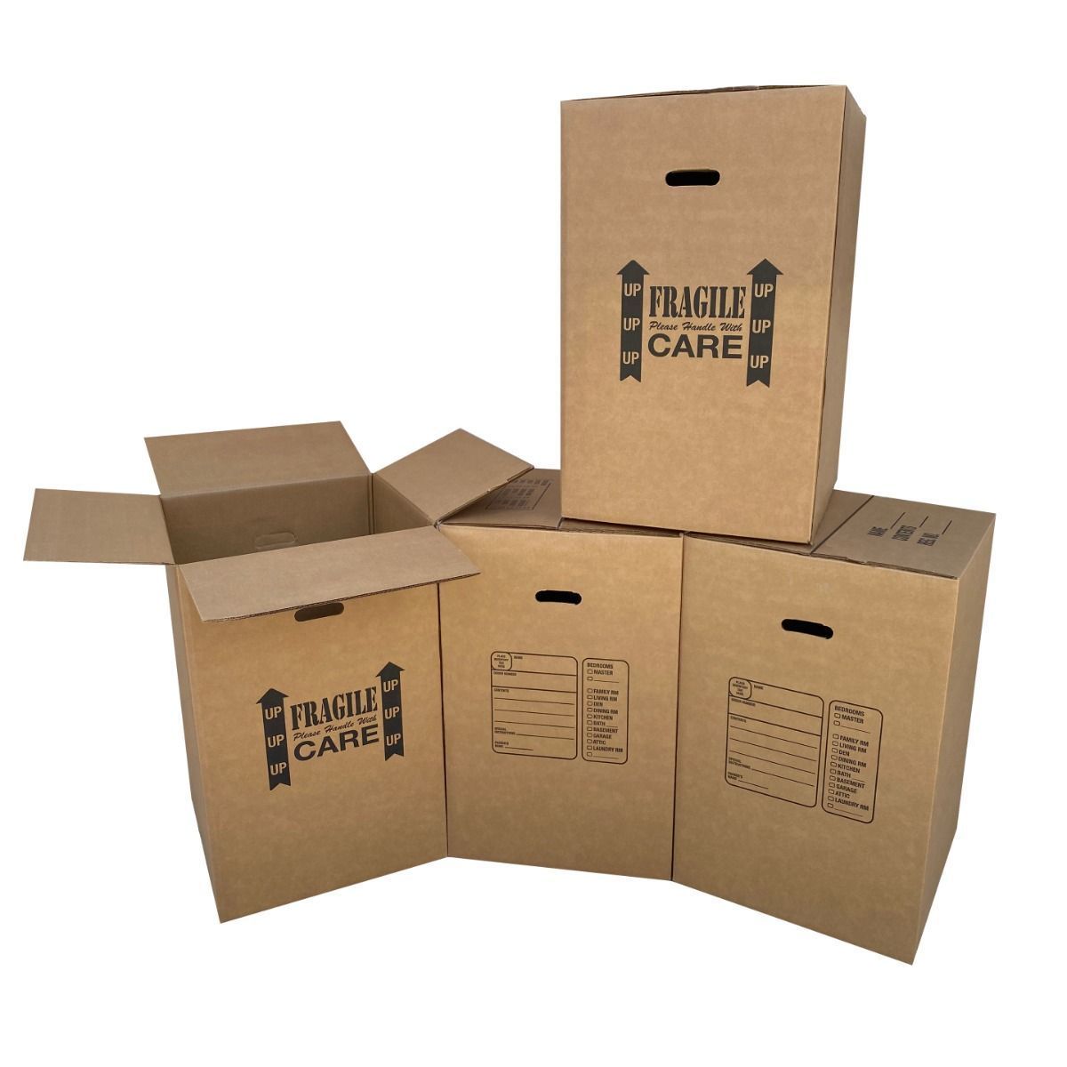 Packing boxes with handles discount