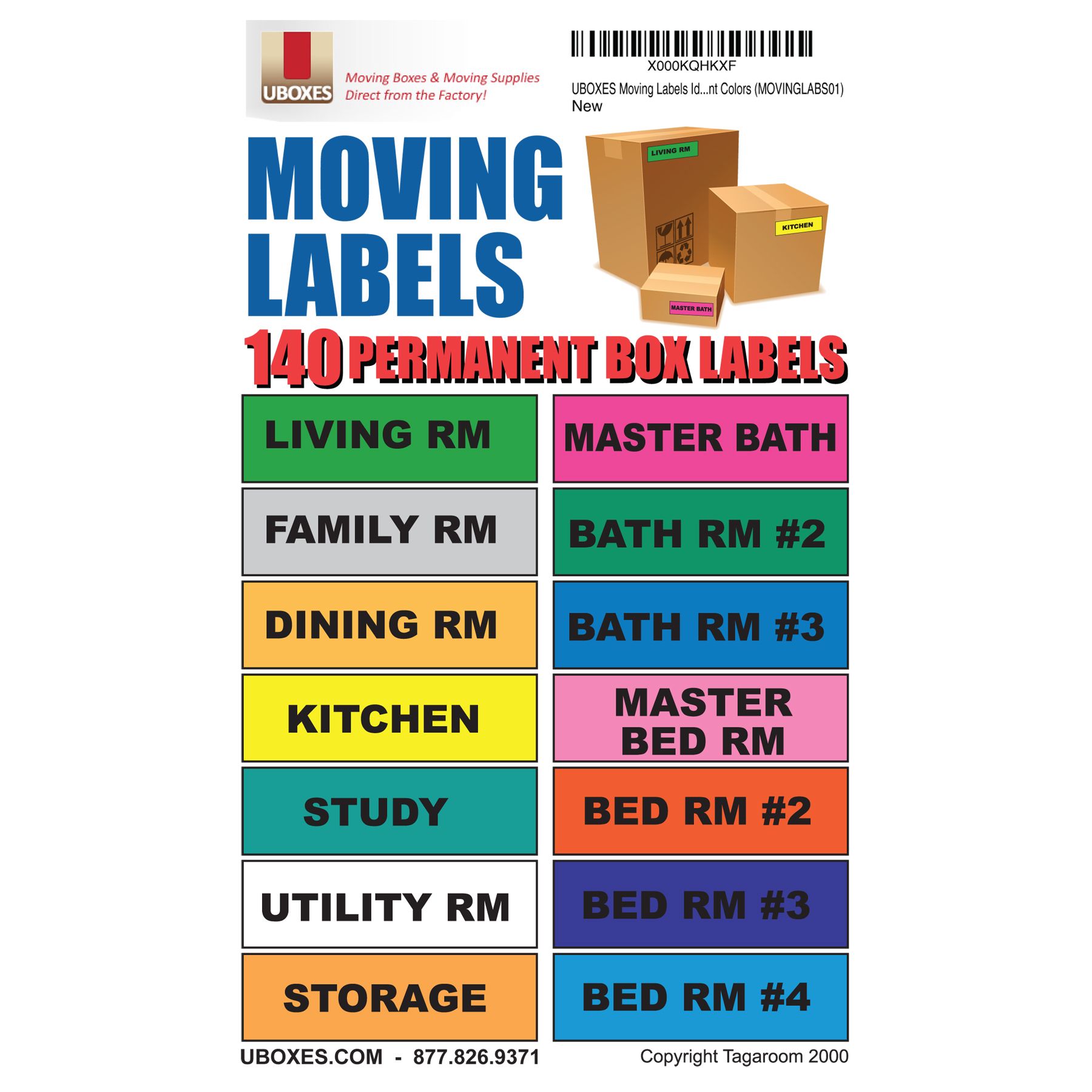 Smart Move Fragile Moving Tape, Home Moving Color Coded Labeling