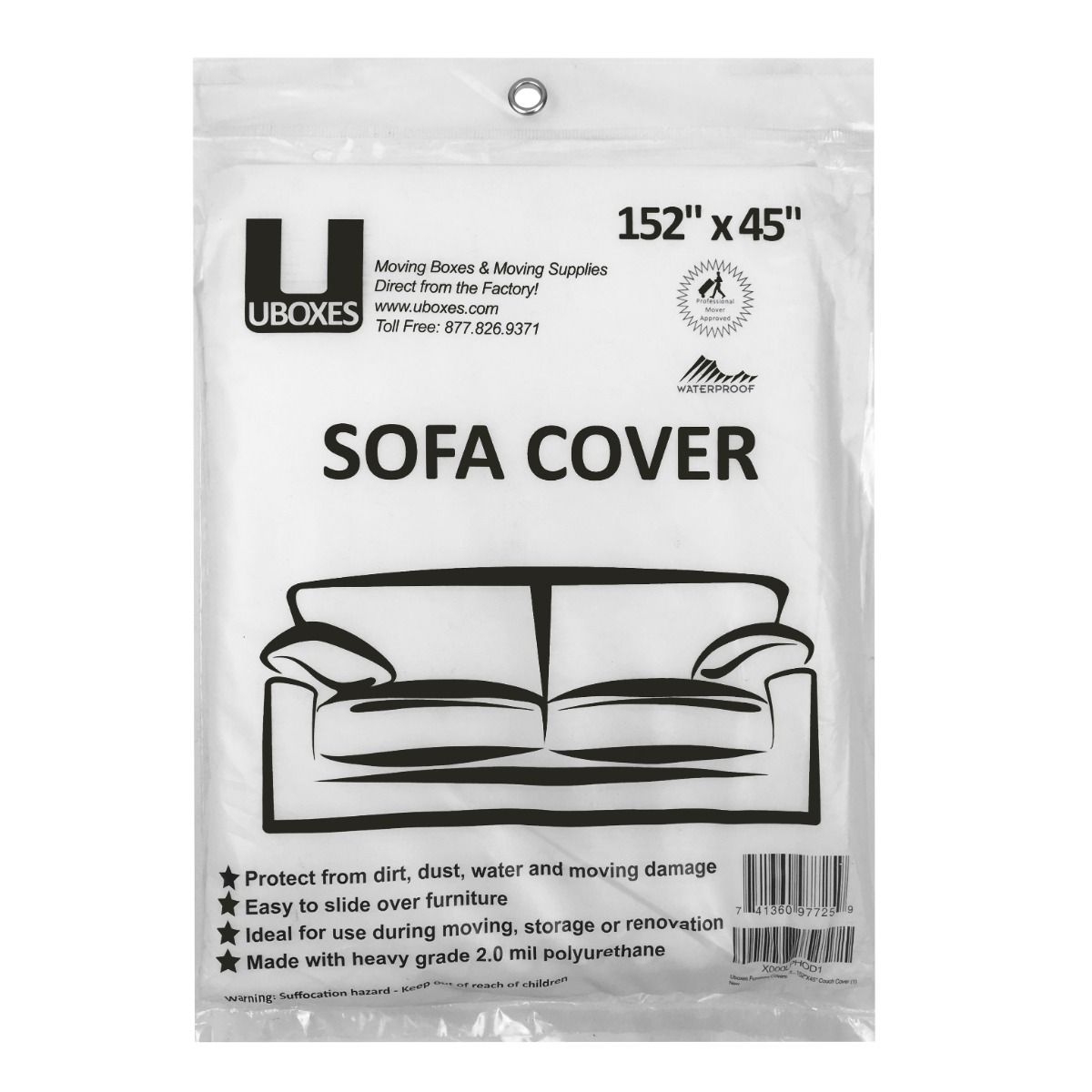 Plastic Furniture Covers for Moving - Heavy-Duty Plastic Couch Cover for  Sofa