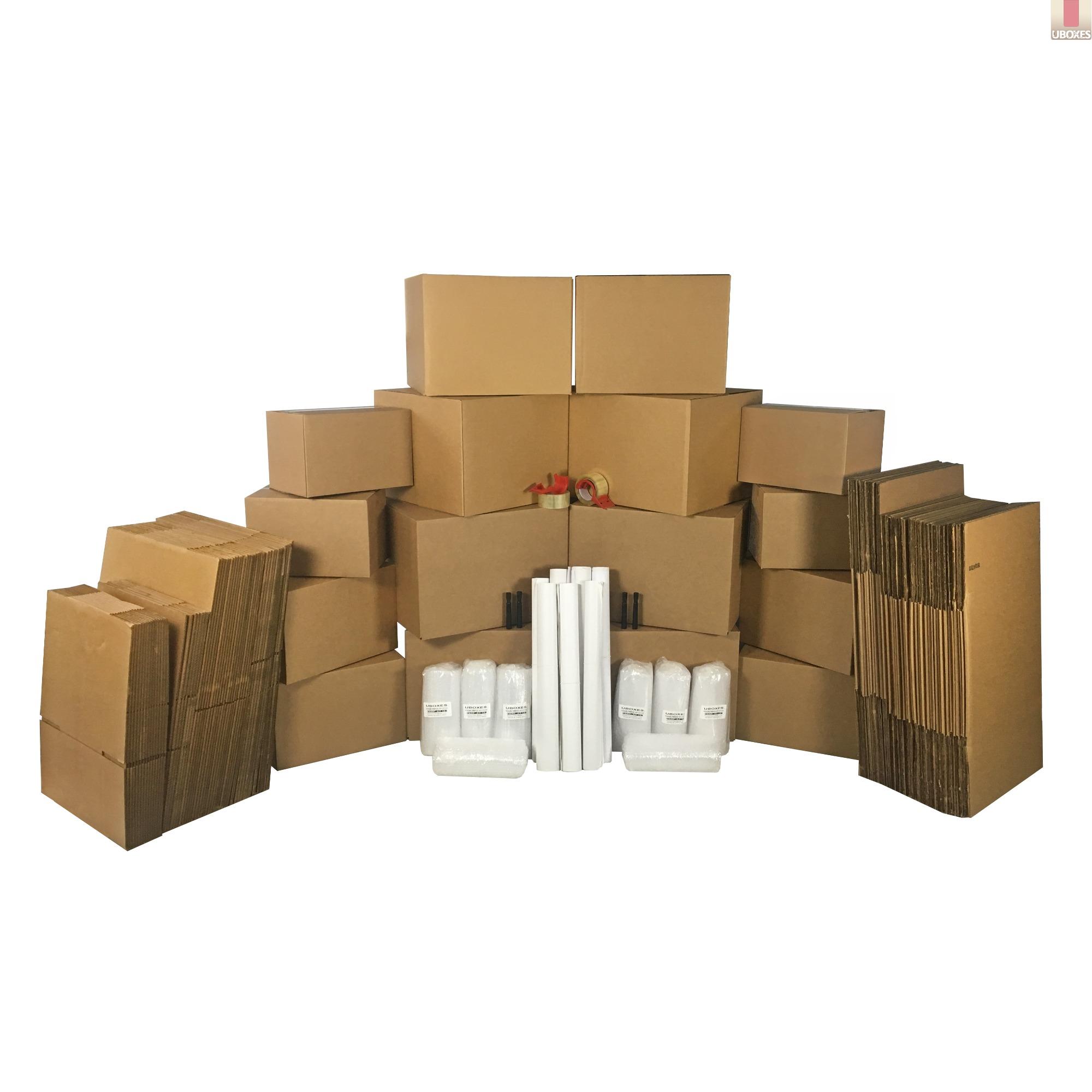 uBoxes 7 Room Basic Moving Kit 103 moving boxes, & 128 in moving
