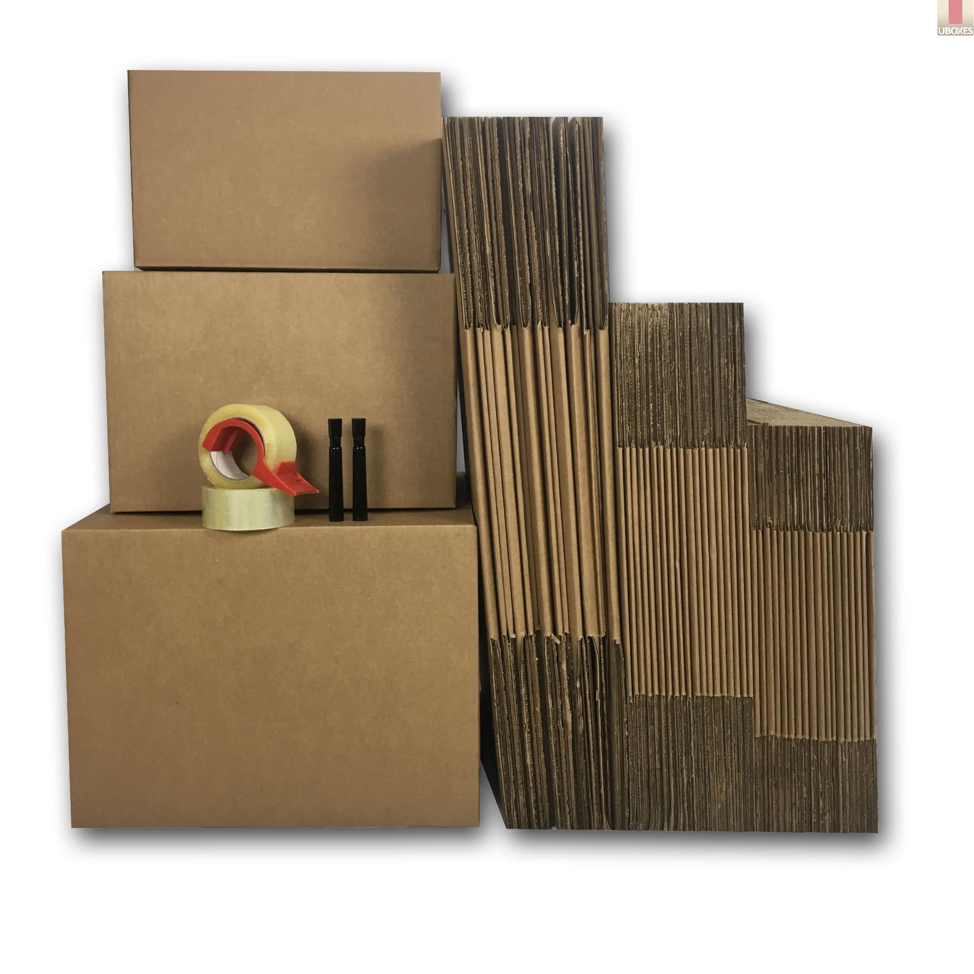 uBoxes Moving Boxes 3 Room Economy Kit 40 Boxes & Packing Supplies
