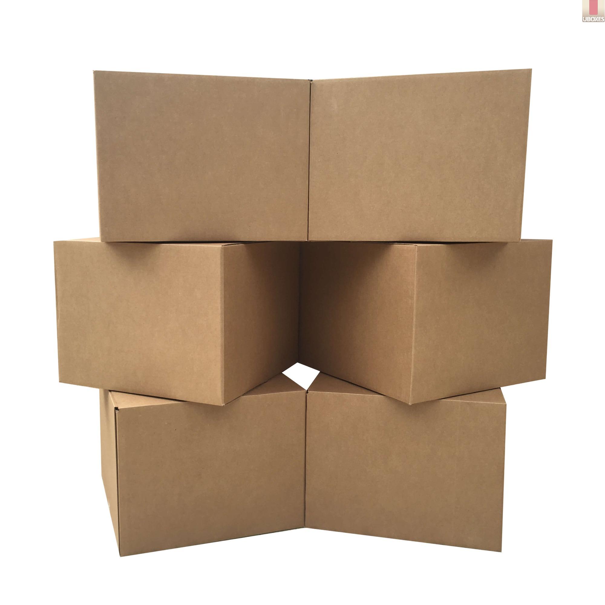 UBoxes Large 6 Pack Moving Cardboard Boxes 20 x 20 x 15inches