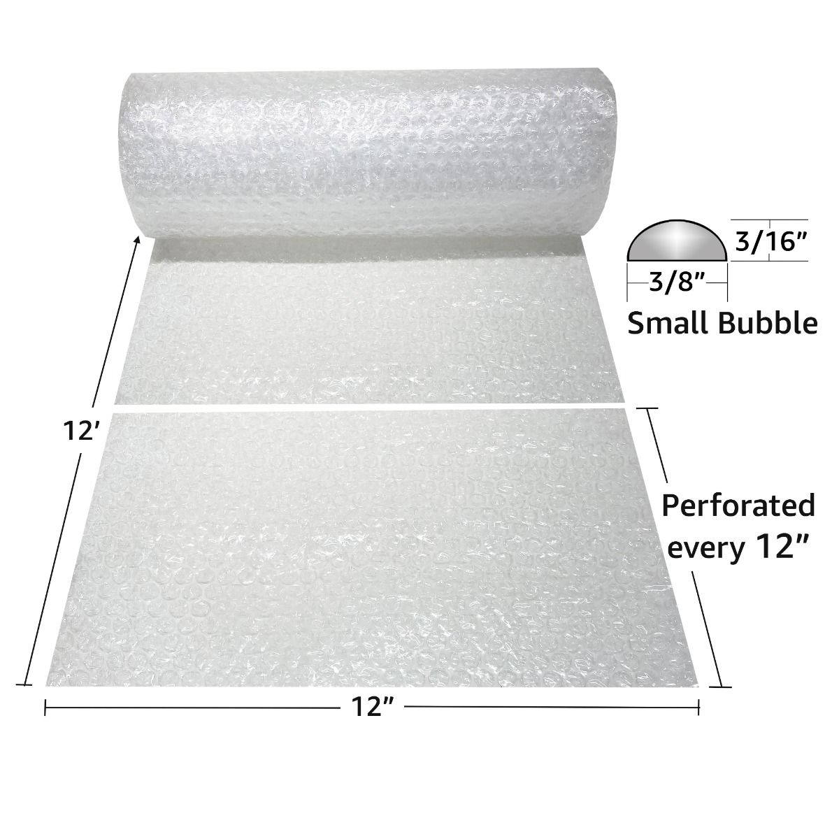 Rollo de burbujas pequeño UBMOVE 12" envoltura perforada elige de 12' a 200' de longitud - Imagen 13 de 54