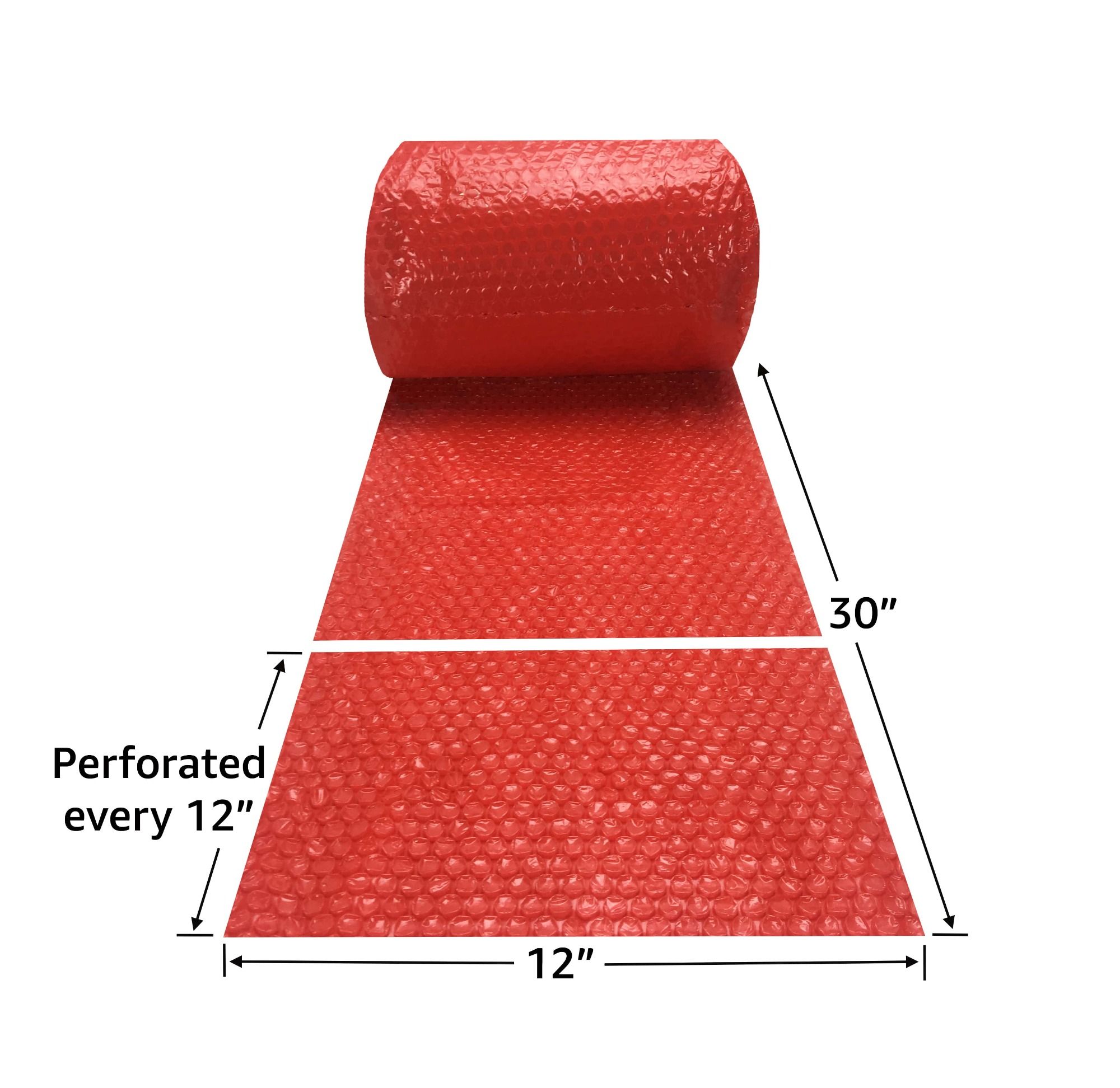 UBMOVE Small Bubble Red Wrap 12" Wide perforated every 12" - Picture 6 of 38